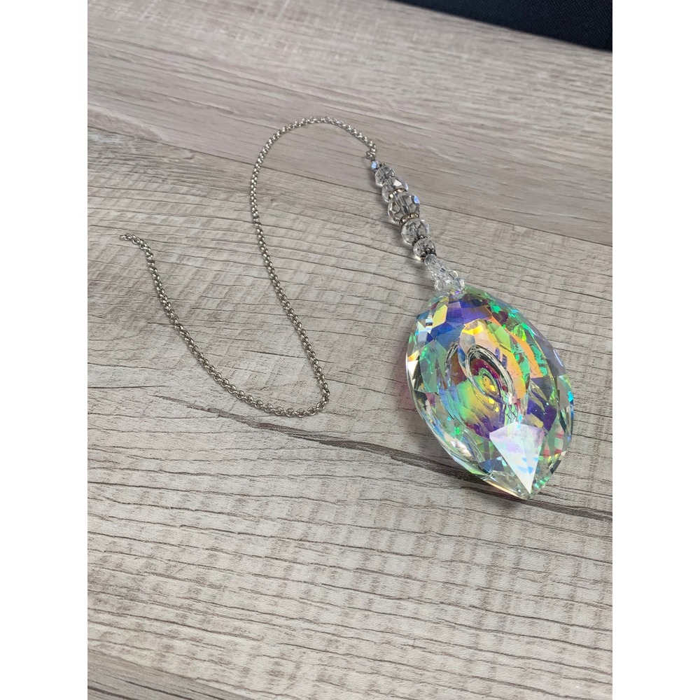 Aurora Borealis AB Crystal Suncatcher Large Marquise Prism Rainbow Maker 3152
